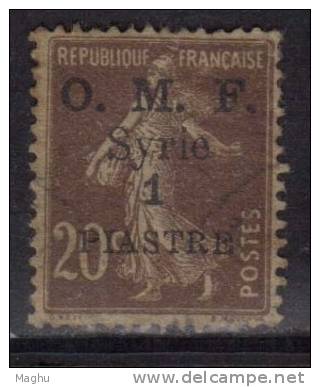 O.M.F. OPt., Syria Used 1921, 1p On 20p Red - Gebruikt