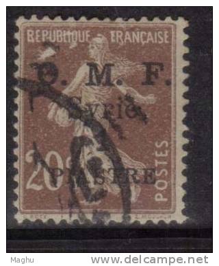 O.M.F. OPt., Syria Used 1921, 1p On 20c Red - Oblitérés