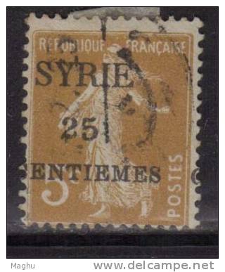 O.M.F. OPt., Syria Used 1922, 25c On 5c Orange - Oblitérés