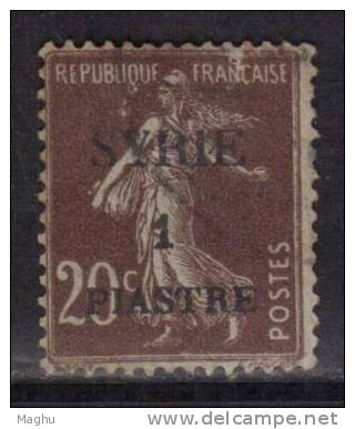 OPt., Syria Used 1924, 1c On 20c Brown - Used Stamps