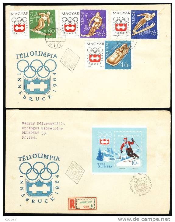 Hungary Two Covers. Teliolympia. Winter Olympic Games Insbruck 1964. (V01149) - Winter 1964: Innsbruck