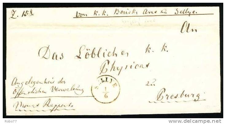 Austria Letter. Sellye 1/6. Pressburg 2/6. (L01009) - ...-1850 Préphilatélie