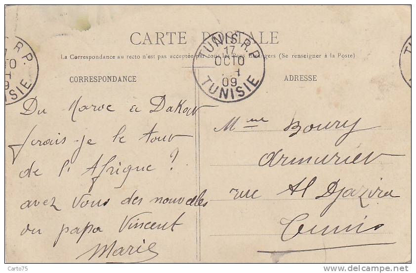 Afrique - Sénégal - Dakar - Baie Des Madeleines - Oblitération Daka Tunis 1909 - Senegal