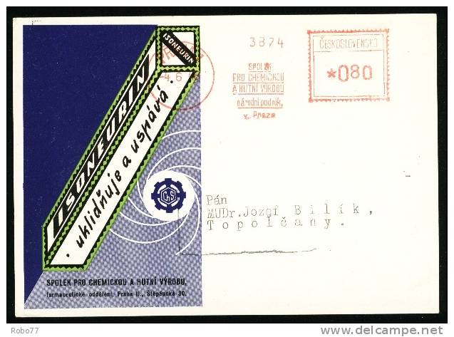 1948 Czechoslovakia Postal Card. Pharmacy, Druggist, Chemist, Pharmaceutics. Praha 1, 4.4.48. (Zb05120) - Pharmacy