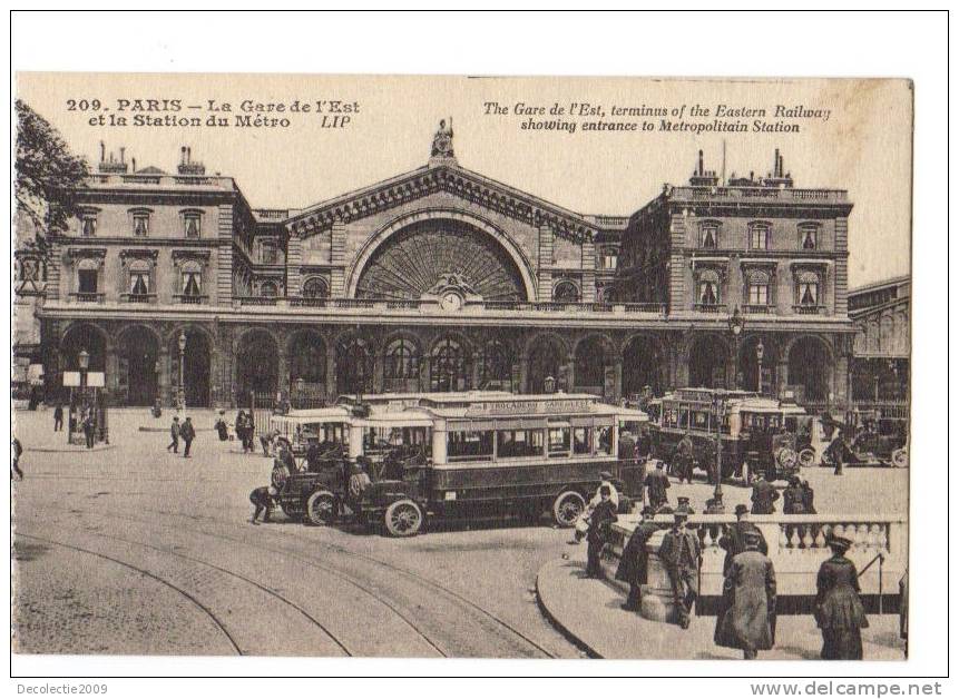 Z11617 La Gare De L`Est Bus Autobus Paris Used Perfect Shape - Transport Urbain En Surface