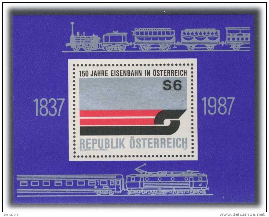 Oostenrijk Austria Österreich 1987 B9 - Mi 1886 ** 150th Anniv. Austrian Railways, Emblem / Jubiläumsemblem / Eisenbahn - Treinen