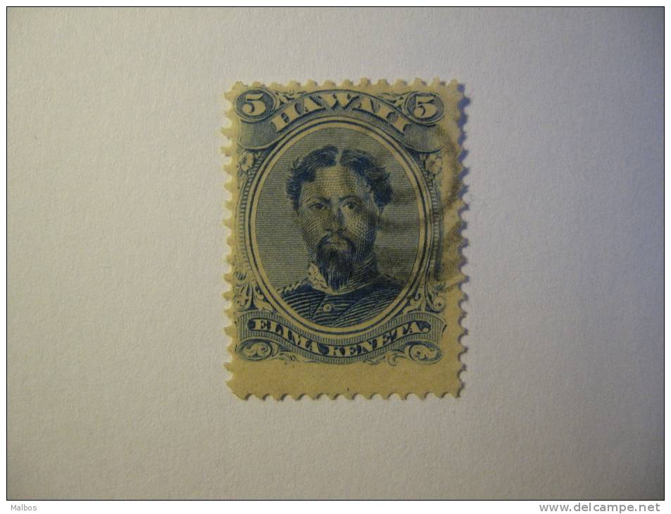 HAWAII  1864 (o) Defect SCOTT# 32 - Blue - P12 - Hawaii