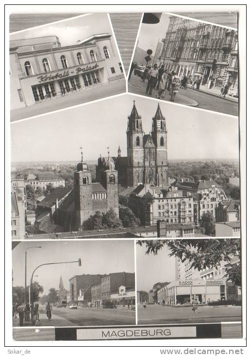 AK Magdeburg 1983 Sachsen-Anhalt Kristall-Palast, Karl-Marx-Str., Julius-Bremer-Str., Halberstädter Str., Dom, Kirche - Magdeburg