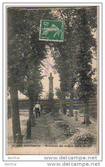 80 VILLERS BRETONNEUX - Monument Des Soldats - Villers Bretonneux