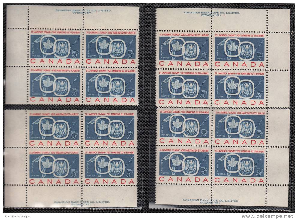Canada 1959 Mint No Hinge (see Desc), Corners Plate #1 Sc# 387 - Neufs