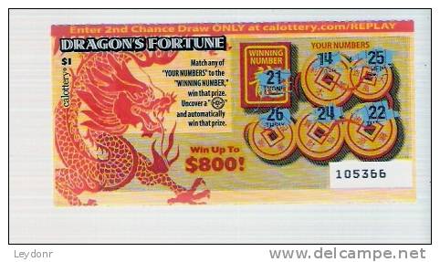 Dragon's Fortune - California Lottery - Scratch Ticket - Lottery Tickets