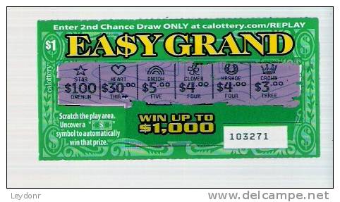 Easy Grand - California Lottery - Scratch Ticket - Lottery Tickets
