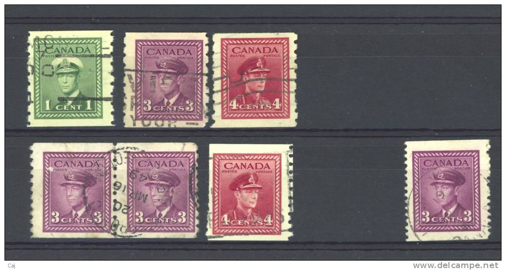 Canada  -  1932  :  Yv  205-209   (o)         7    Roulettes - Coil Stamps