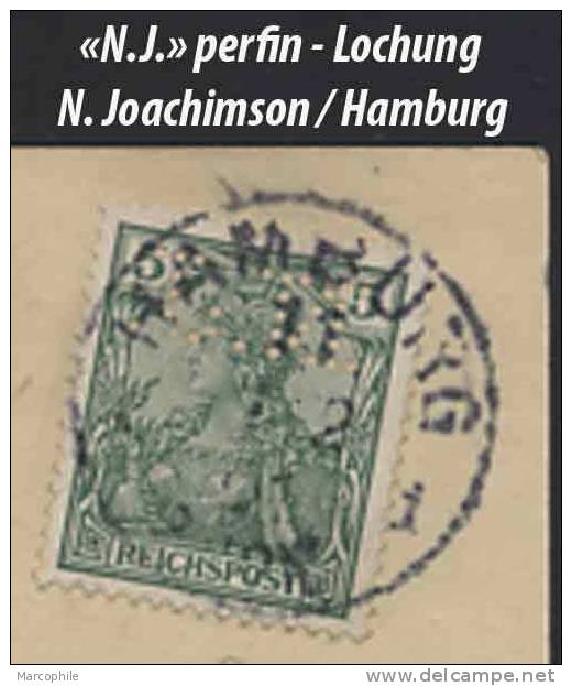 ALLEMAGNE - HAMBURG / 1901 PERFIN - PERFORE "N.J." Sur Carte (ref 2375) - Andere & Zonder Classificatie