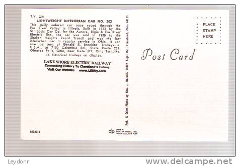 Lightweight Interurban Car No. 303 - Columbia Park And Southwestern - Other & Unclassified