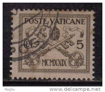 Vatican Used 1929, 5c Brown On Pink - Gebraucht