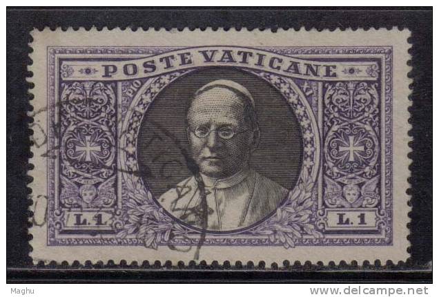 Vatican Used 1933, 1L  Pope - Oblitérés