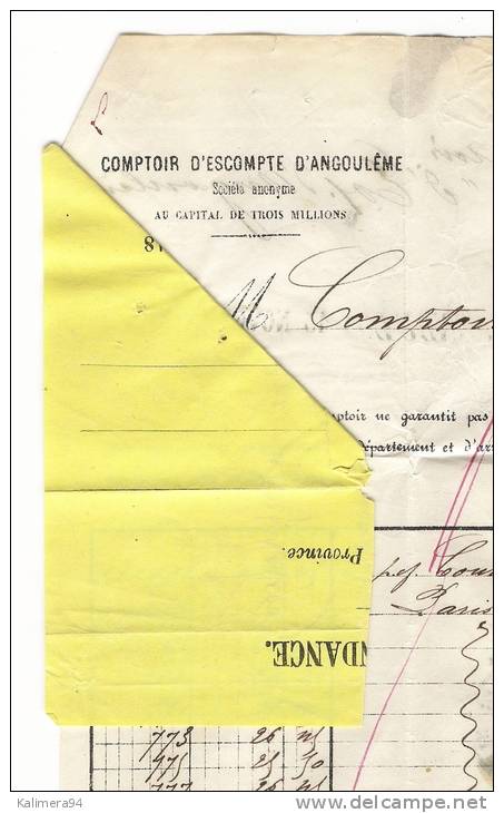 Y. & T.  N° 75  /  Type SAGE  ( N sous B ) 75 c. carmin, seul sur lettre  /  CAISSE D'ESCOMPTE D'ANGOULÊME , en 1877