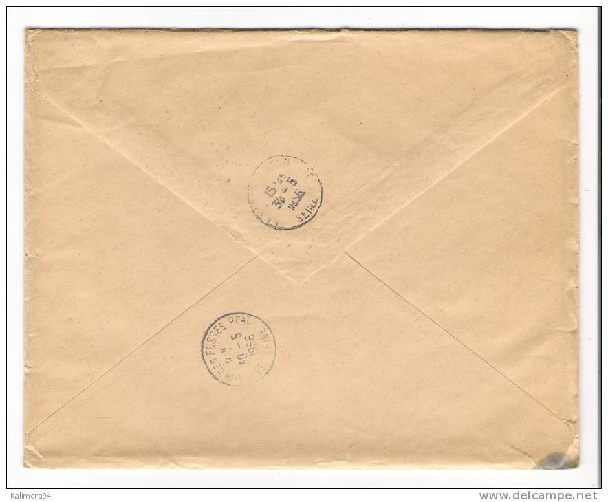 MONACO  /  Enveloppe Envoyée En Recommandé, Avec 2 Beaux Timbres + Cachet Du  29  MAI  1956 - Sonstige & Ohne Zuordnung