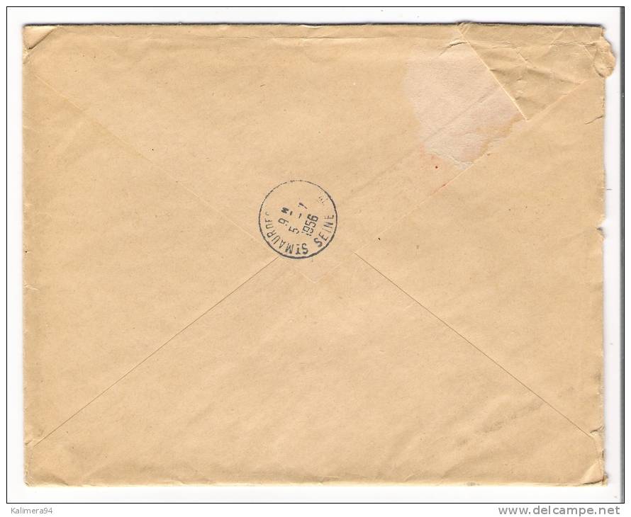 MONACO  /  Enveloppe Envoyée En Recommandé, Avec 3 Beaux Timbres + Cachet Du  4  JUILLET  1956 - Sonstige & Ohne Zuordnung