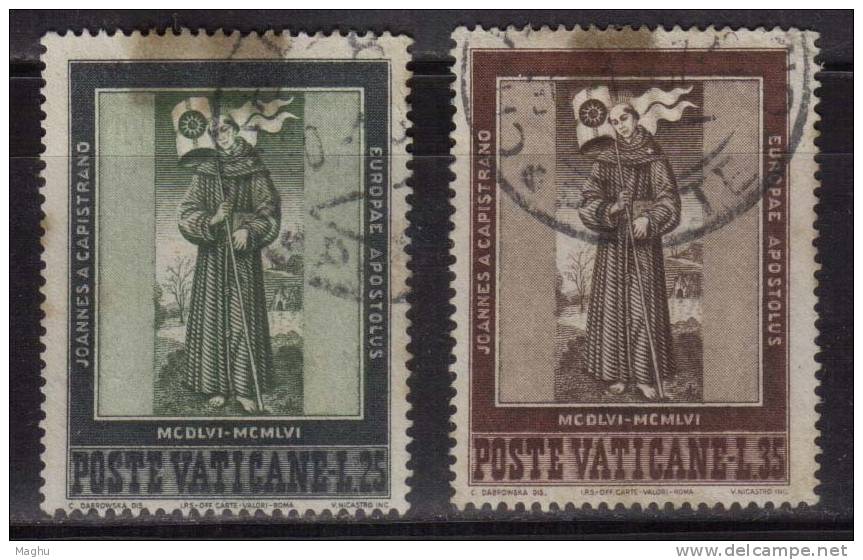 Vatican Used 1956, Set Of 2, St. John Cent., - Oblitérés