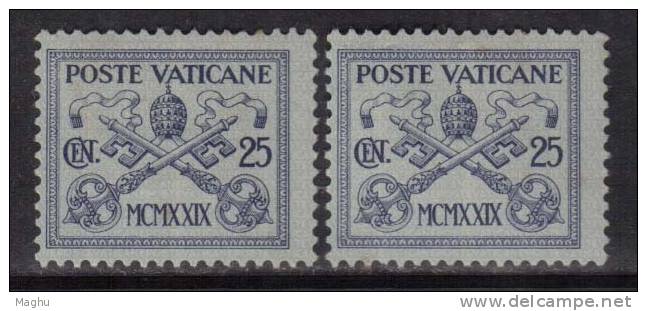 Vatican MH No Gum 1929, 25c X 2, 20c X 1 , As Scan - Nuevos