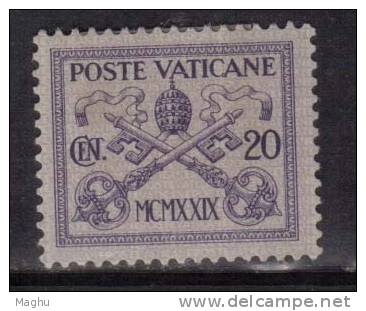 Vatican MH No Gum 1929, 25c X 2, 20c X 1 , As Scan - Nuevos