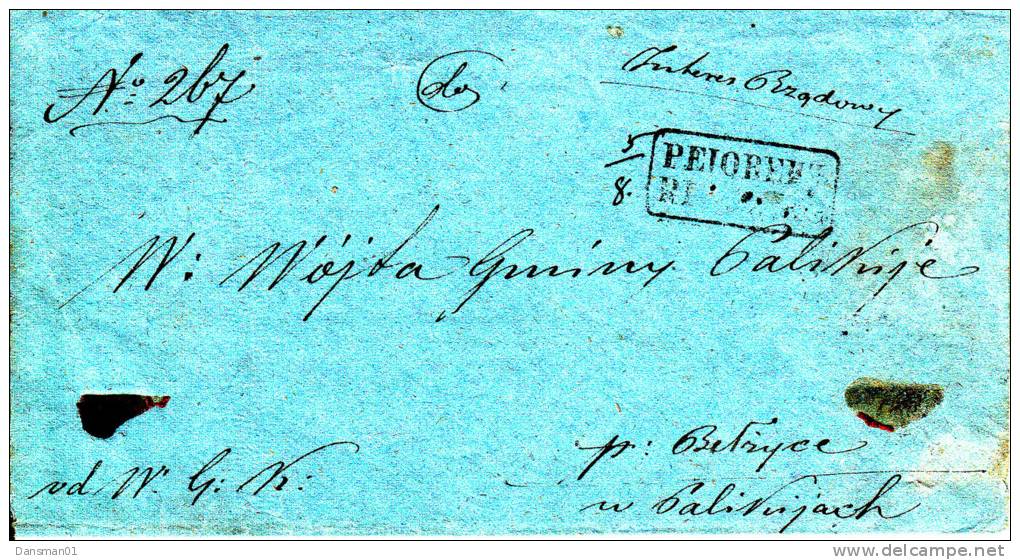 Poland Prephilatelic Cover REJOWIEC 1861 In Black Russian/polish - ...-1860 Préphilatélie