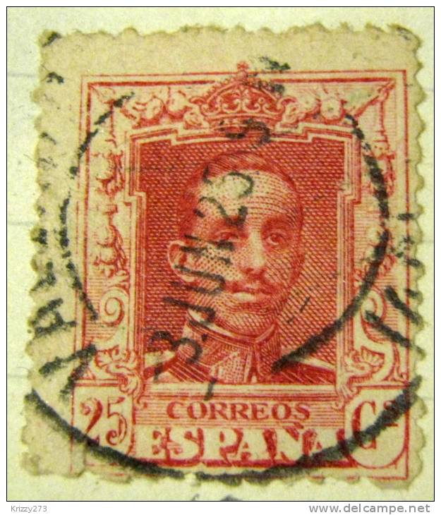 Spain 1922 King Alfonso XIII 25c - Used - Usados