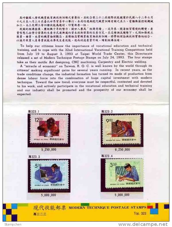 Folder 1993 Modern Technique Stamps Computer Carpentry Art Mathematics - Informatique