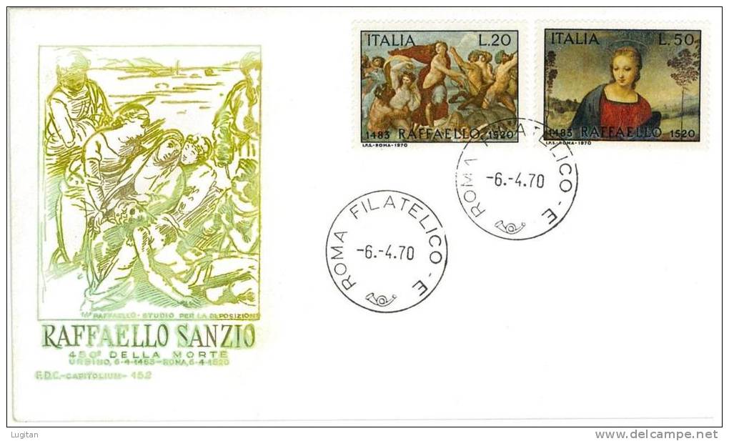 ITALIA REPUBBLICA  -  FDC - FIRST DAY COVER - RAFFAELLO SANZIO - ANNO 1970 - CAPITOLIUM  - OFFERTA SPECIALE - FDC