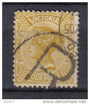 R647 - VICTORIA , V Over Crown Fil Capovolta . Dent  12x12 1/2 - Oblitérés