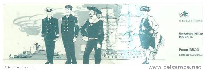 65877)libretto Portoghese Con 4 Valori  Serie Uniformi Militari Della Marina - Markenheftchen