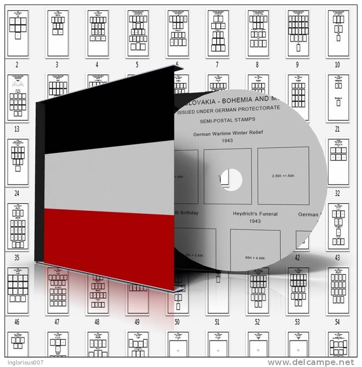 GERMANY OFFICES + WW2 TERRITORIES STAMP ALBUM PAGES 1898-1945 (96 Pages) - Inglés