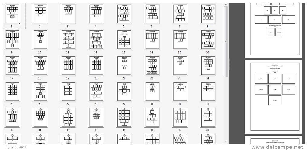 GERMANY OFFICES + WW2 TERRITORIES STAMP ALBUM PAGES 1898-1945 (96 Pages) - Inglese