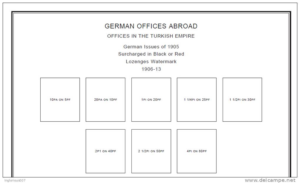 GERMANY OFFICES + WW2 TERRITORIES STAMP ALBUM PAGES 1898-1945 (96 pages)