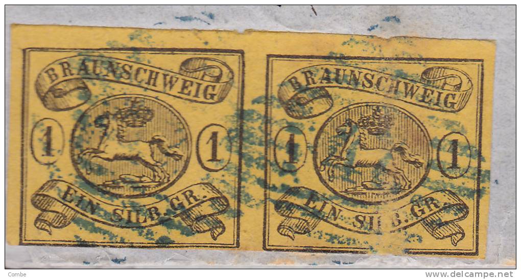 1859, Sehr Netten Brief, Braunschweig, Paar Mi 6, 1Sgr, Wolfenbüttel -  Aschersleben    /331 - Braunschweig