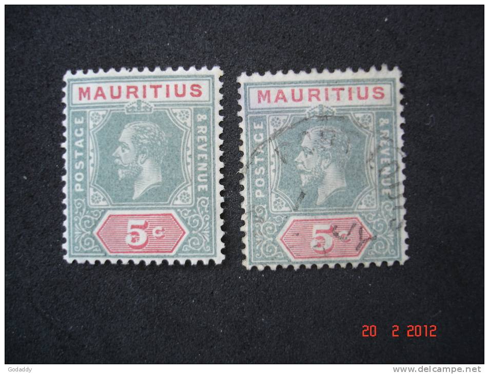 Mauritius 1913  K.George V   5c    SG196    Used  And MH - Mauricio (...-1967)