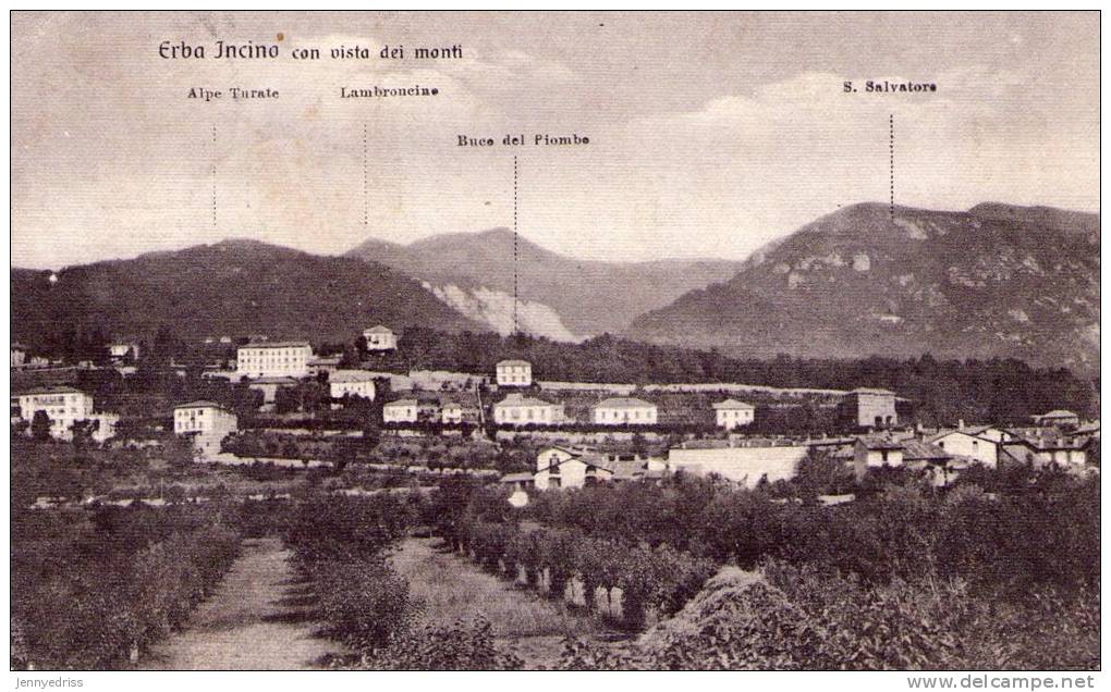 ERBA  INCINO ( Como )  , Panorama Con Vista Dei Monti - Como