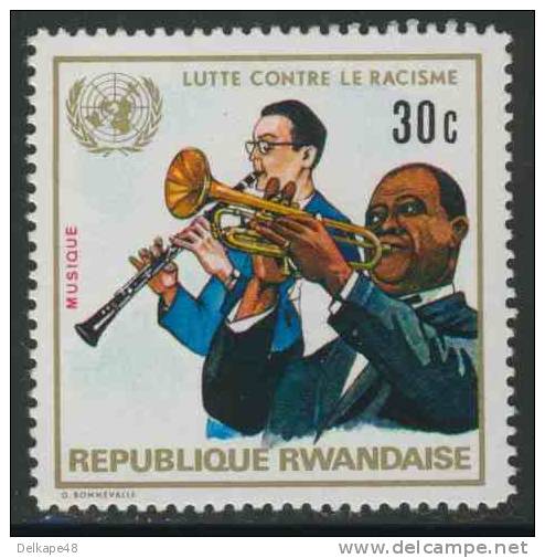 Ruanda Rwanda 1972 Mi 530 A ** Musicians / Musiker / Musicien - Racial Equality Year / Rassendiskriminierung - Muziek