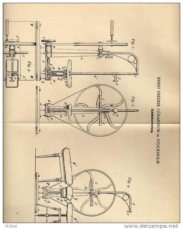 Original Patentschrift - E.F. Göransson In Stockholm , 1899 , Schüttelvorrichtung  !!! - Macchine