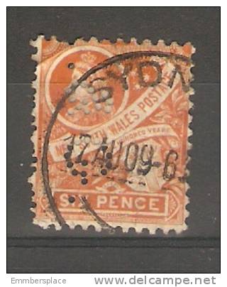 NEW SOUTH WALES - 1888 CENTENARY ISSUE 6d RED-ORANGE USED - Gebraucht