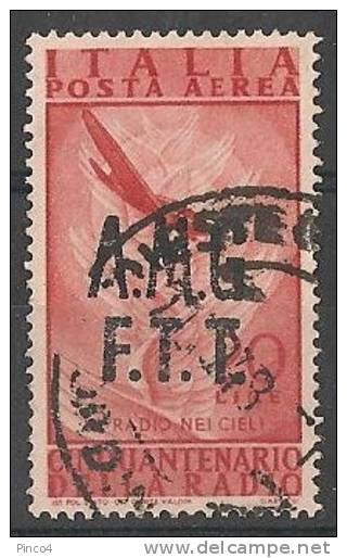 TRIESTE A  POSTA AEREA CINQUANTENARIO RADIO 20 LIRE 1947 USATO - Airmail