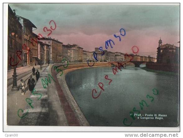 CP Italie - PISA - Ponte Di Mezzo + Ristorante Da Antonietta + Pensione Medusa + Stade (4) Quattro Cartolina Diverse - Pisa