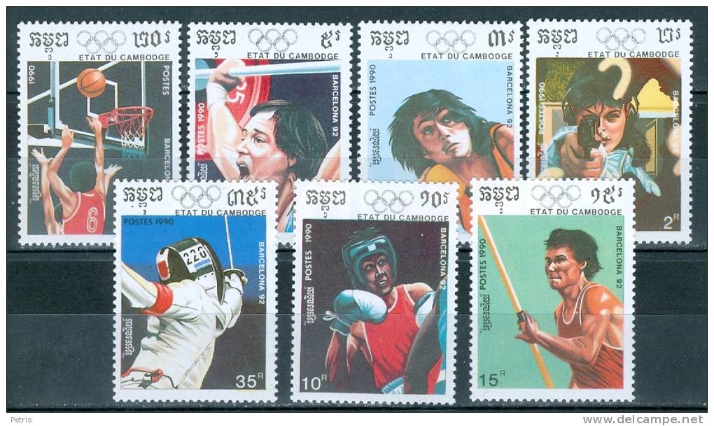 Cambodia 1990 Olympic Sports MNH - Lot. 665 - Cambodia