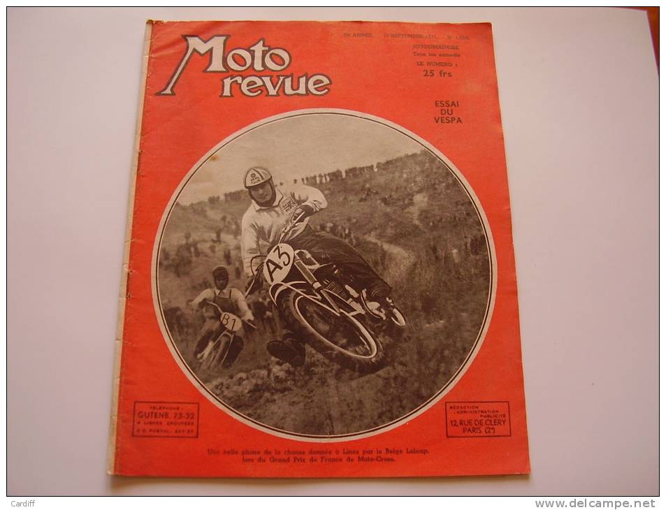 Moto Revue 1050  De 1951 : Essai Du Scooter VESPA . 125 Cc Jonghi . Fourche Téléscopique... - Motorrad