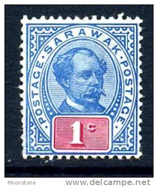 Sarawak 1899 Sir Charles Brooke 1 Cent Ultramarine & Carmine, Hinged Mint (A) - Sarawak (...-1963)