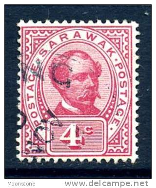 Sarawak 1899 Sir Charles Brooke 4 Cent Rose Carmine, Fine Used (A) - Sarawak (...-1963)