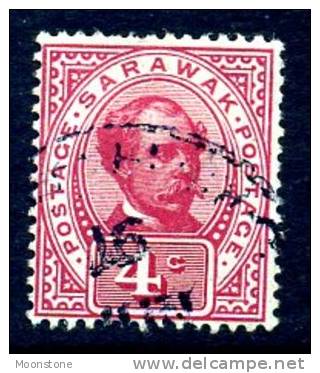 Sarawak 1899 Sir Charles Brooke 4 Cent Rose Carmine, Fine Used (A) - Sarawak (...-1963)