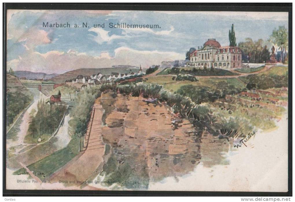 Germany - Marbach Am Nekar - Bad Wurttenberg - Litho - Schillermuseum - Marbach